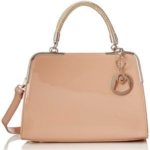 MG Collection Faux Leather Doctor Purse Color Nude